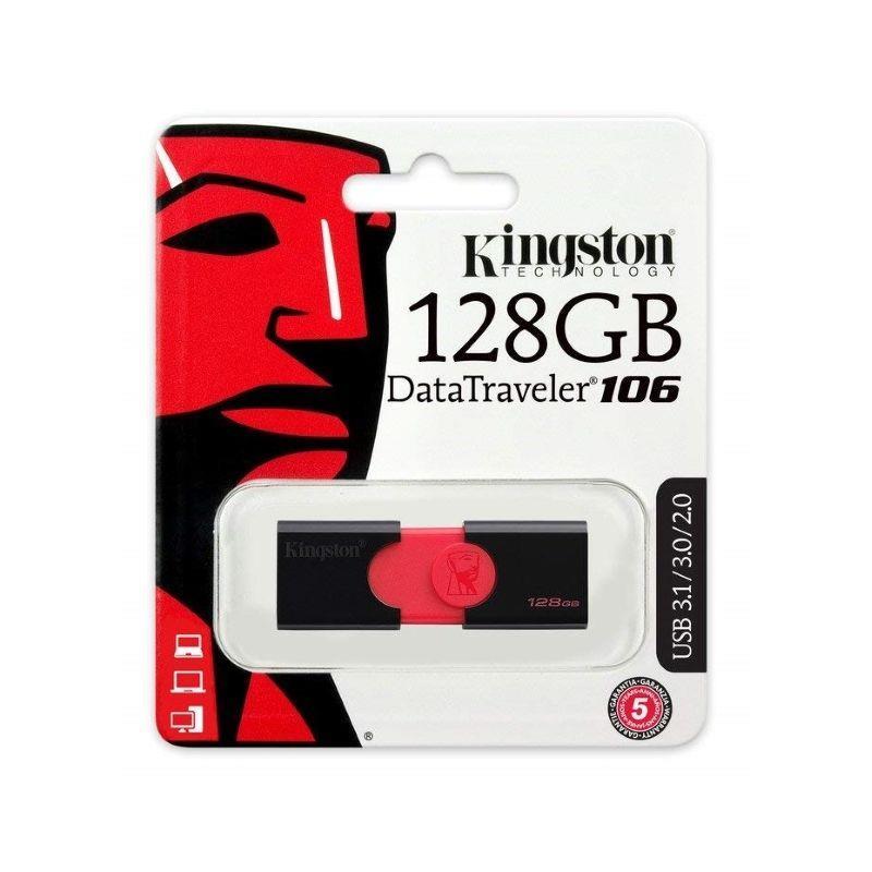 128Gb KINGSTON DT106/128GB black USB 3.0 3.1 up to 100mb/S DATA TRAVELER 106 BLACK-RED